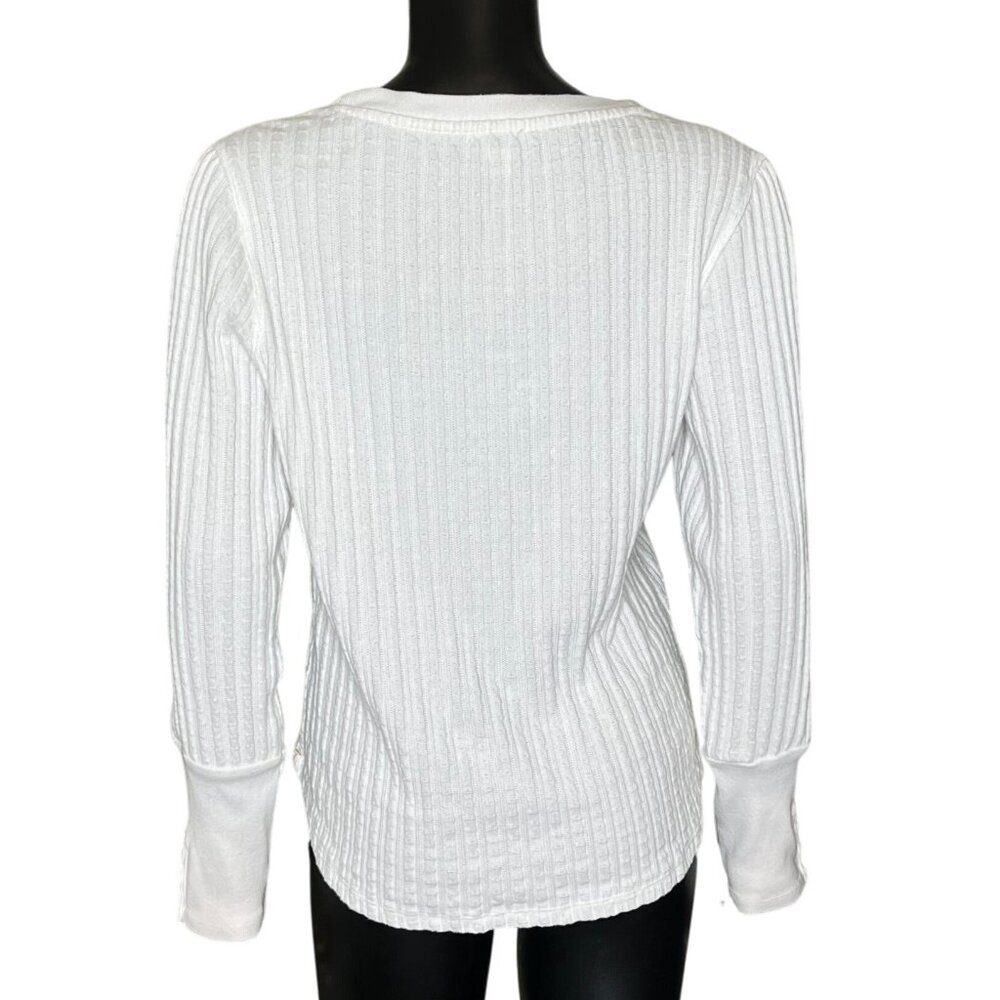 Sundance Cream Ribbed Henley Top - Picture 4 of 10